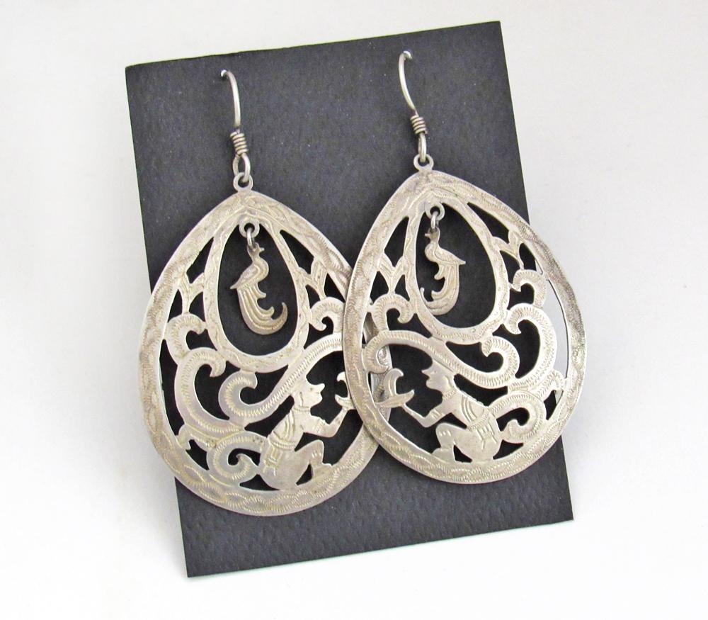 Sikkawala Oxidised Silver Square Dangle Earring For Women 3000302 –  sikkawala.com